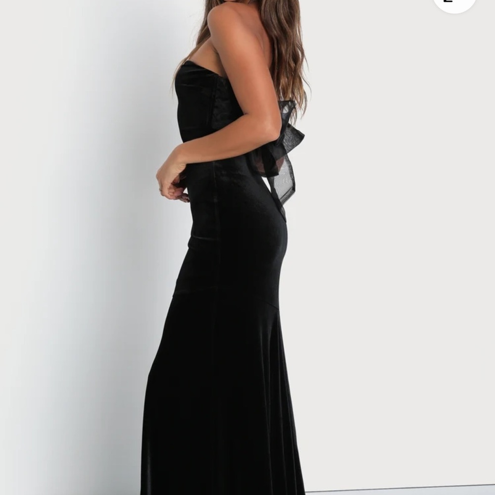 Lulu's Black Maxi Dress with Sheer Bow